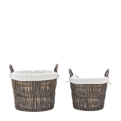 Studio Linen Baskets with Liner Nests s/2
