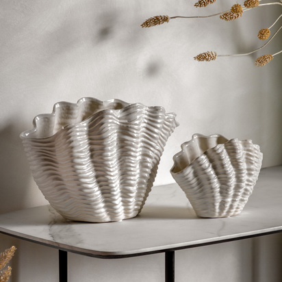 Ashshire Vase Large Reactive White  - Large