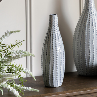 Elmcombe Beaded Vase White  - Small
