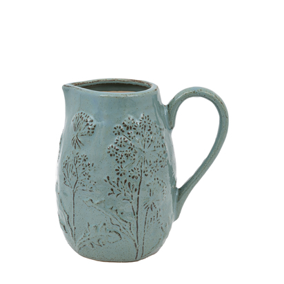 Rivington Embossed Ceramic Jug Duck Egg