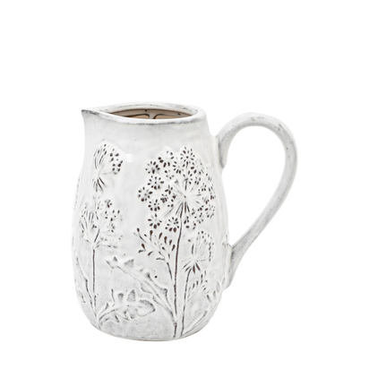 Rivington Embossed Ceramic Jug Stone