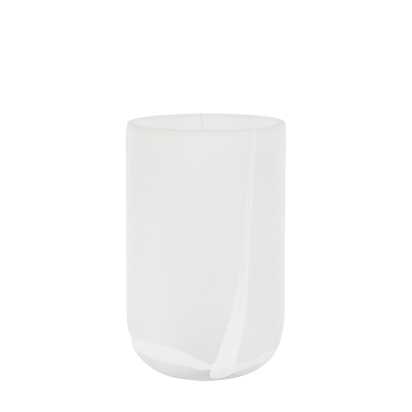 Fenwell Handblown Glass Swirl Vase White  - Large