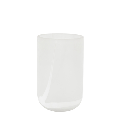 Fenwell Handblown Glass Swirl Vase White  - Large