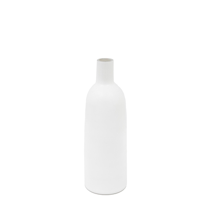 Highworth Glass Bottle Vase White  - Small