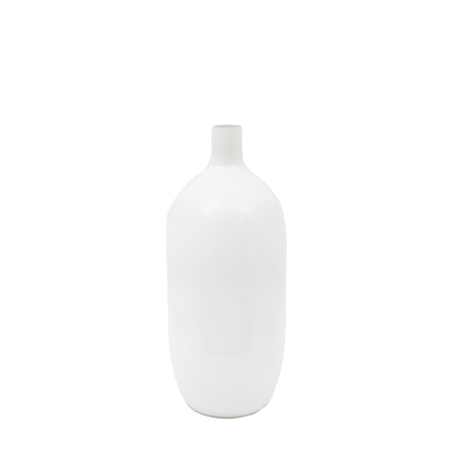 Highworth Glass Bottle Vase White  - Large