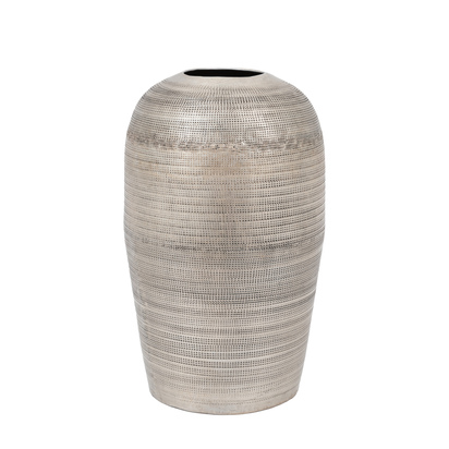 Maplebridge Hammered Metal Vase Antique Silver  - Large