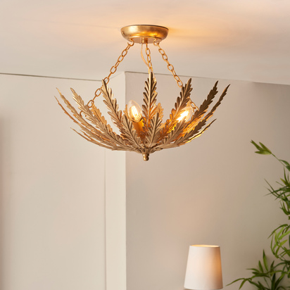 Delphine 3 Ceiling Light Gold Leaf