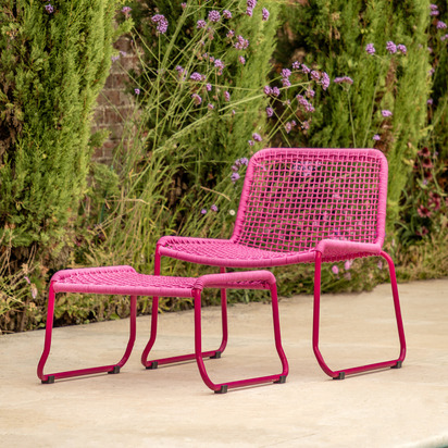 Highhurst Lounge Chair with Footstool Pink