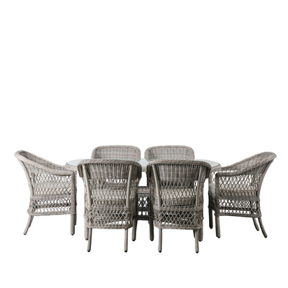 Fairbridge 6 Seater Oval Dining Set Stone