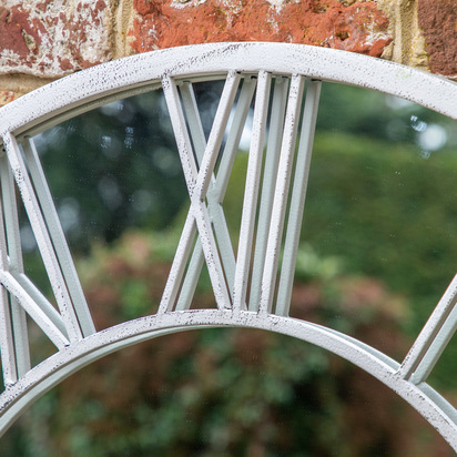 Elmdale Outdoor Mirror Distressed White