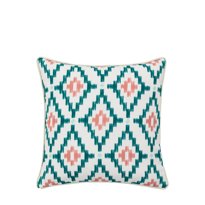 Farnley Geo Printed Cushion Apricot Poly Filled