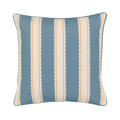 Midhurst Cushion Blue/Ochre Poly Filled