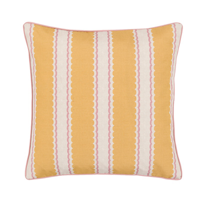 Midhurst Stripe Cushion Ochre/Pink Poly Filled