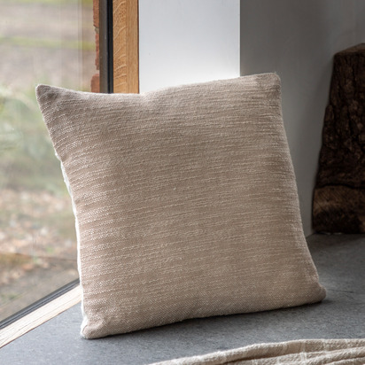 Bramport Slub Cushion Taupe Poly Filled