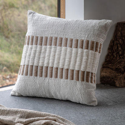 Elmhurst Woven Cushion Natural Poly Filled