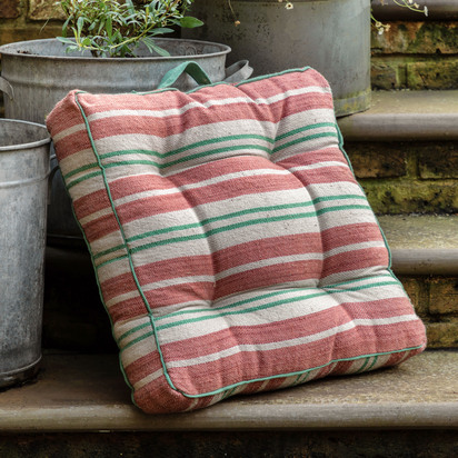 Kingsford Stripe Woven Floor Cush Apricot Poly Filled