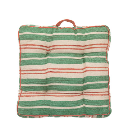 Kingsford Stripe Woven Floor Cush Green Poly Filled