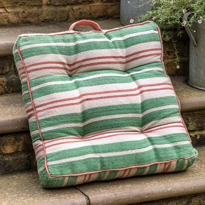 Kingsford Stripe Woven Floor Cush Green Poly Filled