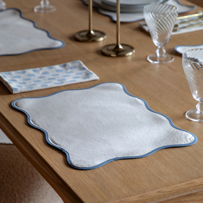 Highcombe Edge Placemats Blue 4pk