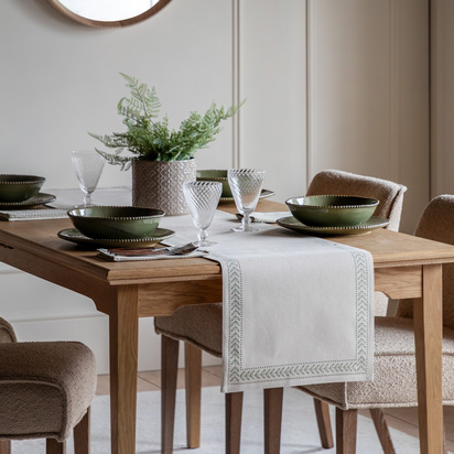 Mapleton Leaf Table Runner Natural