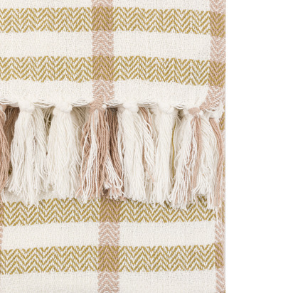 Sunningdale Grid Woven Throw Green/ Rust