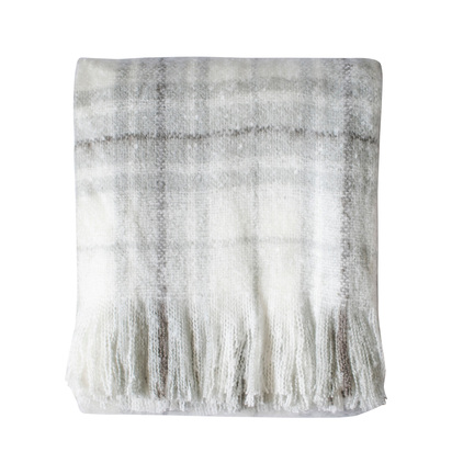 Ashton Faux Mohair Throw Grey