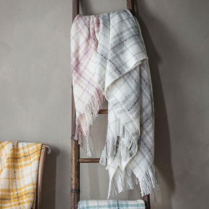 Ashton Faux Mohair Throw Grey