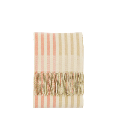 Eastcroft Jacquard Stripe Throw Sage/Rust