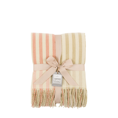 Eastcroft Jacquard Stripe Throw Sage/Rust