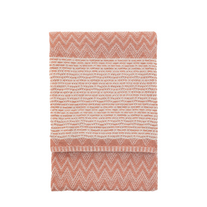 Fenstead Knitted Herringbone Throw Apricot