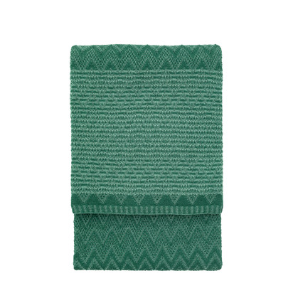 Fenstead Knitted Herringbone Throw Green