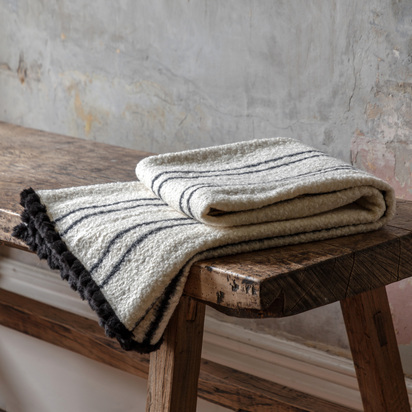 Glenfield Scalloped Throw Cream & Black