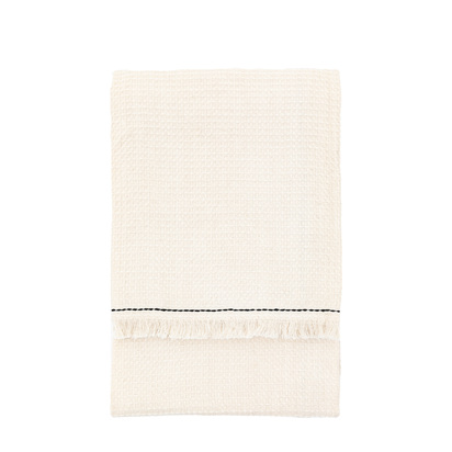 Langton Border Waffle Throw Cream