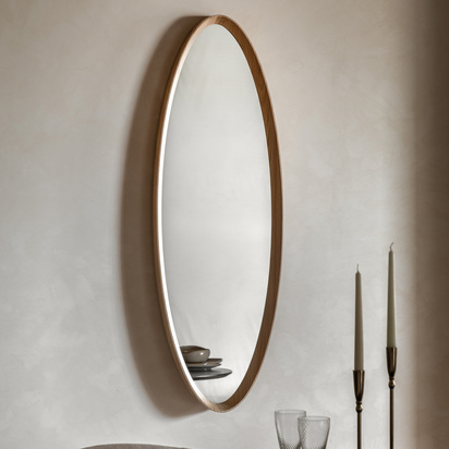 Kenilworth Elipse Mirror Oak