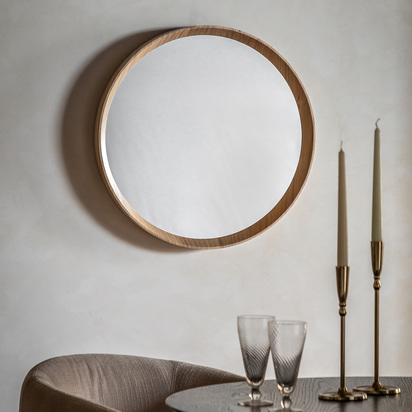 Kenilworth Round Mirror Oak  - Small
