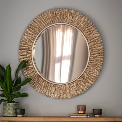 Brentview Round Mirror Gold