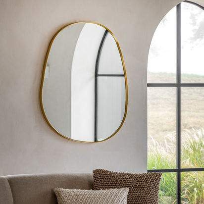 Cranley Pebble Mirror Gold  - Large