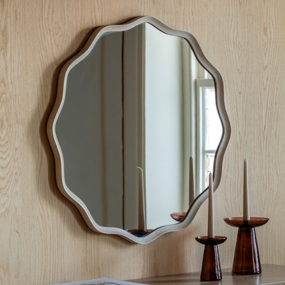 Fairview Wave Round Mirror Smoke  - Large