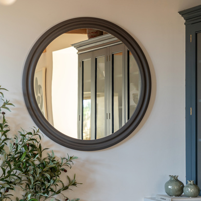 Langhurst Round Mirror Charcoal  - Large