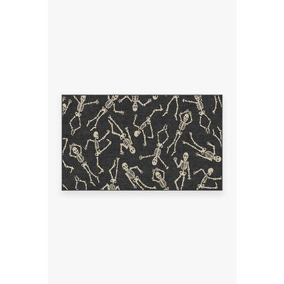 Bone Dance Black Flatwoven Rug - 90 x 150 cm - Rug + Cushioned Pad System