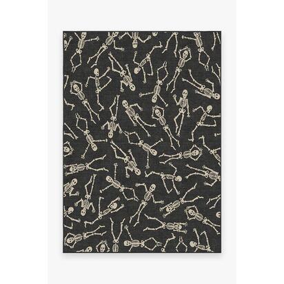 Bone Dance Black Flatwoven Rug - 150 x 215 cm - Rug + Cushioned Pad System