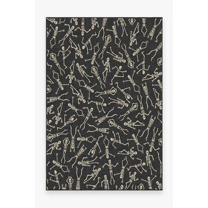 Bone Dance Black Flatwoven Rug - 185 x 275 cm - Rug + Cushioned Pad System