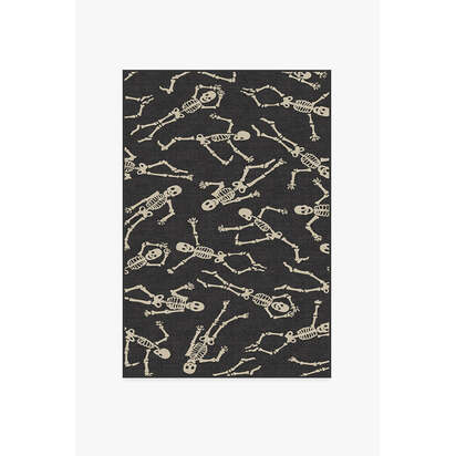 Bone Dance Black Flatwoven Rug - 120 x 185 cm - Rug + Cushioned Pad System