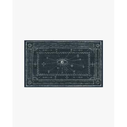 Velith Midnight Blue Flatwoven Rug - 90 x 150 cm - Rug + Pad System