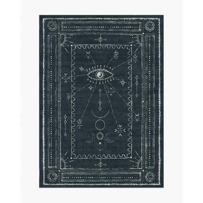 Velith Midnight Blue Flatwoven Rug - 150 x 215 cm - Rug + Pad System
