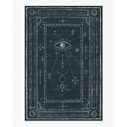 Velith Midnight Blue Flatwoven Rug - 200 x 290 cm - Rug + Pad System