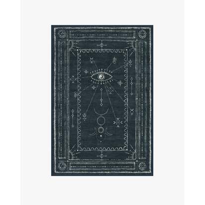 Velith Midnight Blue Flatwoven Rug - 120 x 185 cm - Rug + Cushioned Pad System