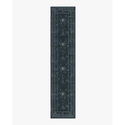 Velith Midnight Blue Flatwoven Rug - 185 x 275 cm - Rug + Cushioned Pad System