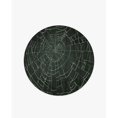 Web Soft Black Flatwoven Rug - 185 Round cm - Rug + Cushioned Pad System