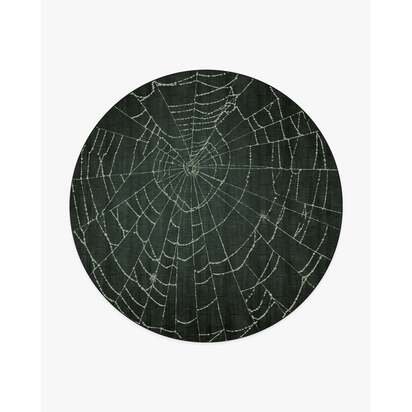 Web Soft Black Flatwoven Rug - 245 Round cm - Rug + Cushioned Pad System